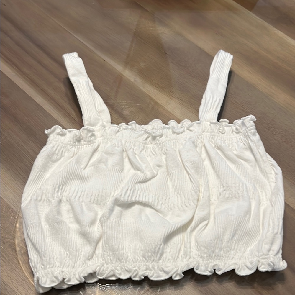 Zara White Ruffled Top